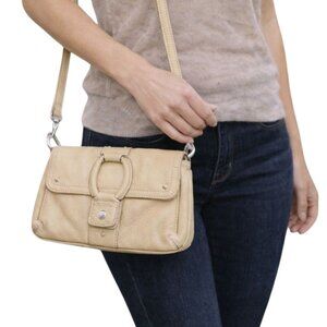 Sigrid Olsen Cream Leather Shoulder Bag